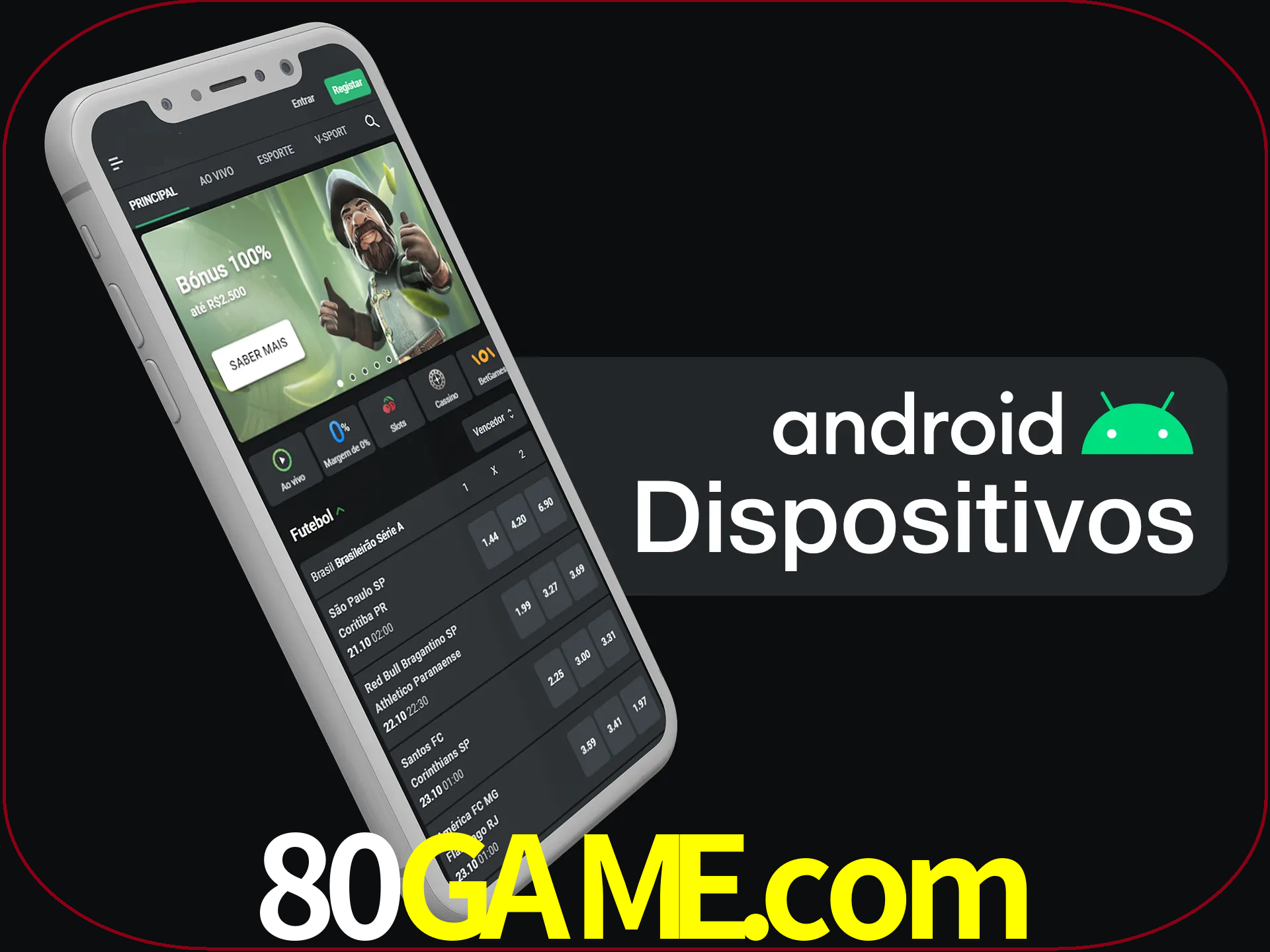 O aplicativo suporta a maioria de todos os dispositivos Android.