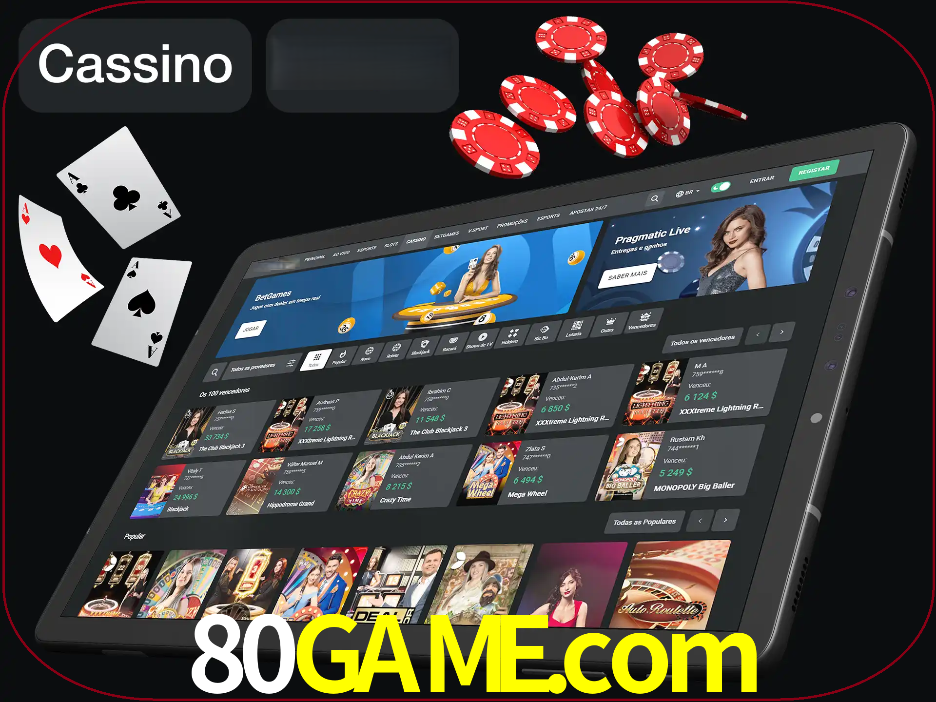 Jogue vários jogos de cassino em nosso cassino.