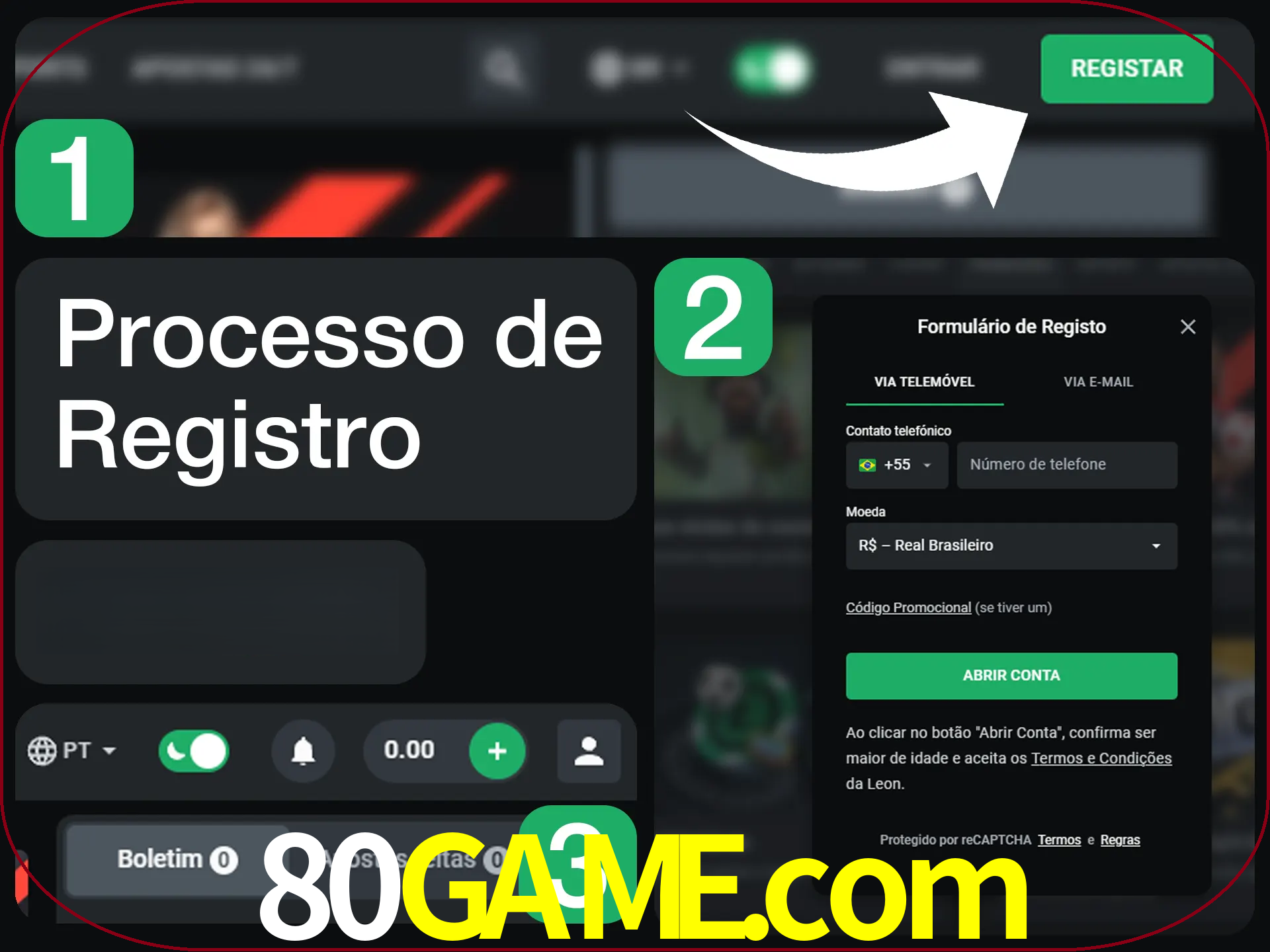 O processo de registro na LeonBet é simples.