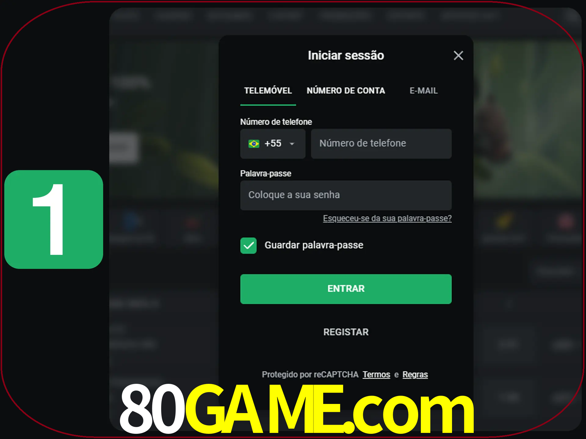 Clique no botão Entrar.